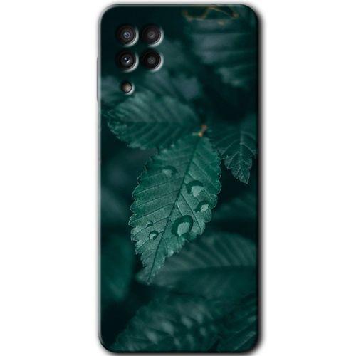 MRCİLETİSİM Samsung Galaxy M22 Kılıf Baskılı Kapak - Yağmurlu Yaprak +Tam Ekran Koruyucu