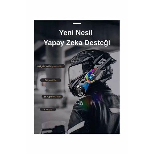 Y21 Rgb Işık Efektli Intercom Bluetooth Motosiklet Kask Kulaklığı Intercom Kulaklık