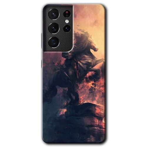 Galaxy S21 Ultra Kılıf HD Desen Baskılı Arka Kapak - Atatürk Portre + Kırılmaz Cam