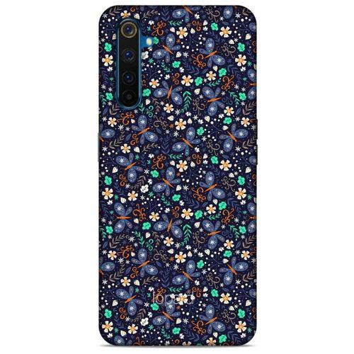 Oppo Realme 6 Pro Kılıf Kelebek Etkisi (8) Baskılı Kılıf Turkuaz Beyaz