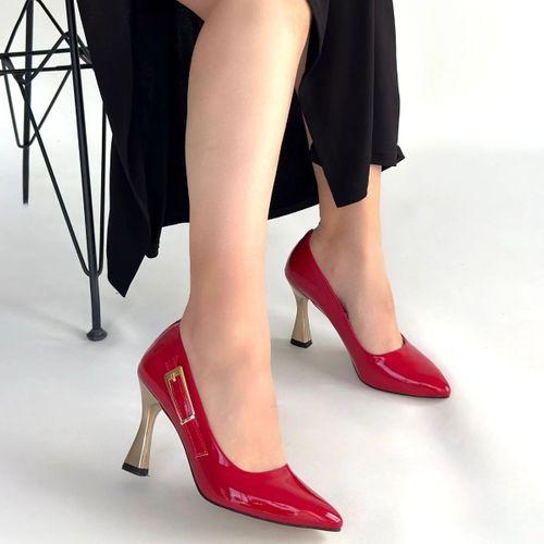 Motya Kırmızı Rugan Topuklu Ayakkabı