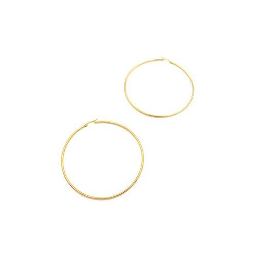 Çelik Halka Küpe -7 cm - Altın