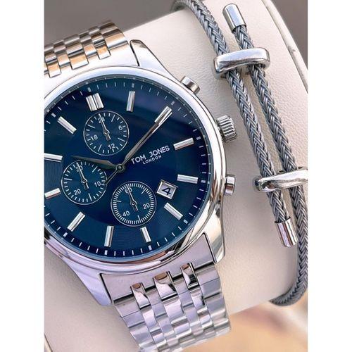 Tom Jones Bileklik Hediyeli Çelik Kordon 3 Atm Suya Dayanıklı 2 Yıl Garantili Erkek Kol Saati 10080.3