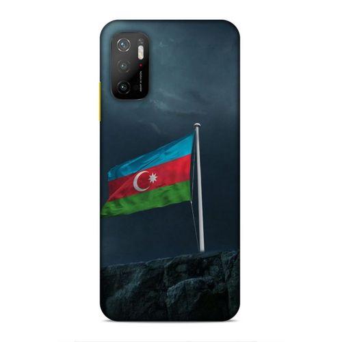 Xiaomi Poco M3 Pro Uyumlu Kılıf Azarbaijan (27) Tasarımlı Kılıf Mavi Beyaz