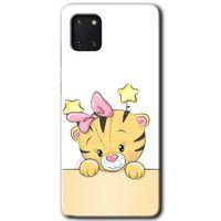 MRCİLETİSİM Samsung Galaxy A81 Kılıf Baskılı Kapak - Sevimli Kedi + 5D Tam Kaplayan Cam