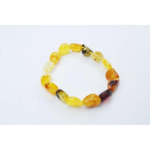 Fosilli Doğal Kesim Damla Kehribar Yetişkin Bileklik