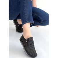 Otja Siyah Deri Lazerli Bağcıklı Spor Ayakkabı