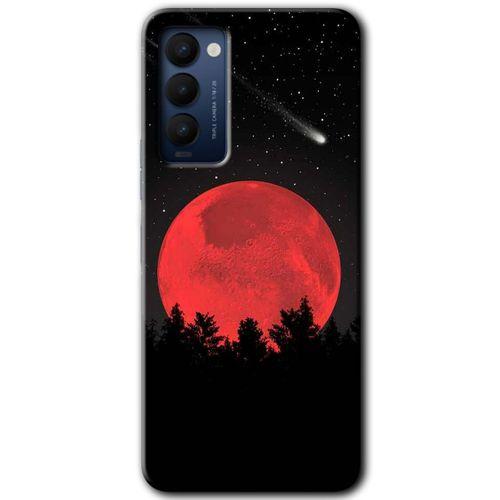 Tecno Camon 18T HD Baskılı Kılıf + 9D Tam Ekran Koruyucu - Kanlı Ay