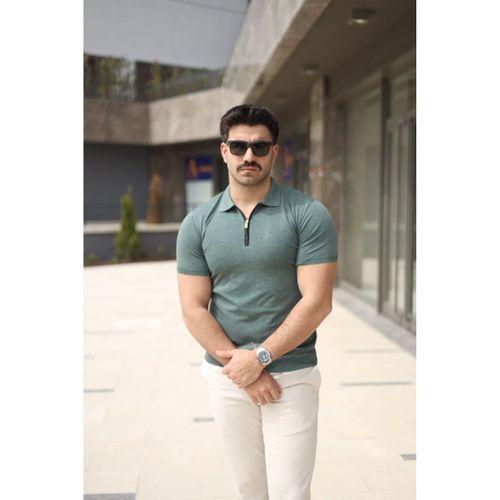 Erkek Polo Yaka Fermuar Detaylı Tişört