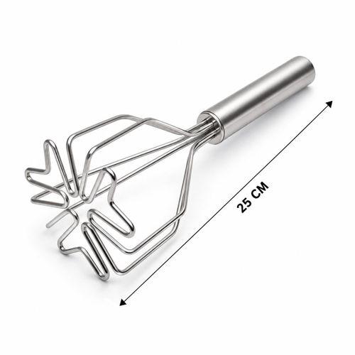 Kalp Şekilli Metal Patates Ezici 26 cm (Krom Saplı, 9 cm Başlık)