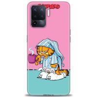 Oppo Reno 5 Lite Kılıf HD Baskılı Kılıf - Garfield + Tam Ekran Koruyucu