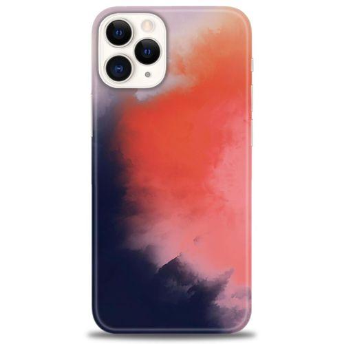 iPhone 12 Pro Kılıf HD Baskılı Kılıf - Sisli Turuncu + Tam Ekran Koruyucu