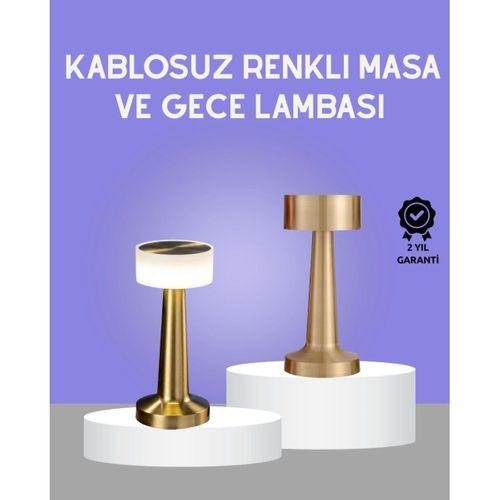 Touch Gece Lambası Dokunmatik Kontrol, Kablosuz Kullanım, Metal Gövde