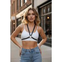 Siyah Kadın Kemer O Halka Detaylı Vücut Aksesuarı - Brf131