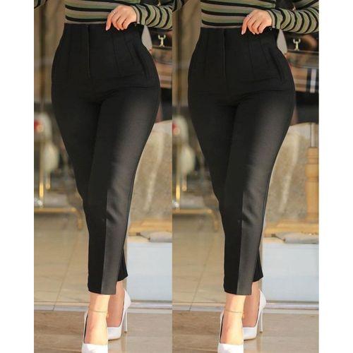 Kadın üste Oturan Paçası Bilek üzerinde Biten Krep Kumaş Kumaş Pantolon 36 (S) - 50 (5XL)