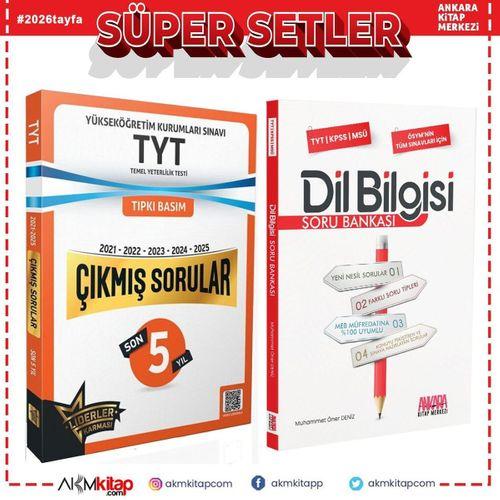 Liderler Karması TYT Son 5 Yıl Çıkmış Sorular ve AKM Dil Bilgisi Soru Bankası Seti 2 Kitap