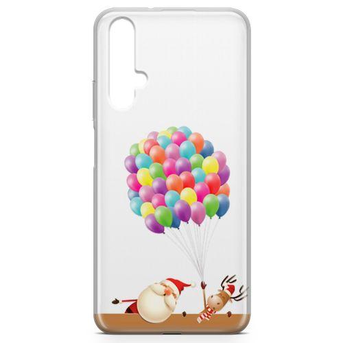 Honor View 20 Kılıf Balon Noel Geyik Arka Kapak Koruma Desenli Full Koruyucu