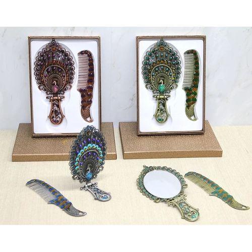 Tavuskuşu Katlanabilir Ayna Ve Tarak Seti Büyük Boy Alk4982