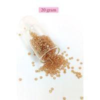 Dökme Cam Kum Boncuk (8/0) 3 mm - 20 Gram - Şeffaf Bal Rengi - BNC143