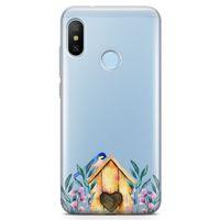Xiaomi Mi A2 Lite Kılıf Suluboya Kuş Yuvası Arka Kapak Koruma Desenli Full Koruyucu