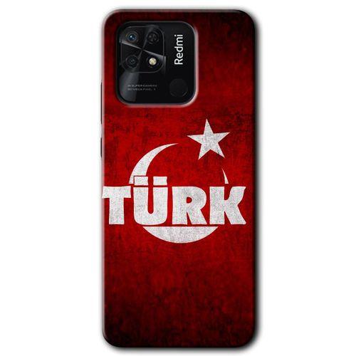 Redmi 10C Kılıf HD Desen Baskılı Arka Kapak - Ayyıldız Türk