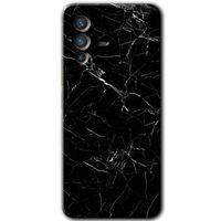 MRCİLETİSİM Vivo V23 5G Kılıf HD Desen Baskılı Arka Kapak+Temperli Cam - Siyah Mermer