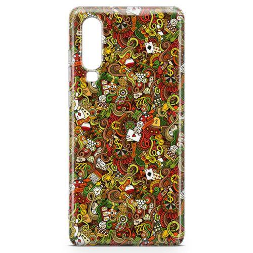 Huawei P30 Kılıf Okey Tavla 51 Arka Kapak Koruma Desenli Full Koruyucu