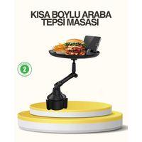 Araç Bardaklık Tepsisi 360° Dönebilen Kol Ayarlı Geniş Yemek Alanlı