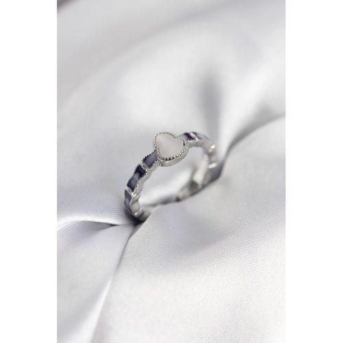 Gümüş Renk Mineli Su Kabağı Model Kadın Yüzük