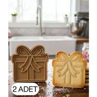 2Li Hediye Kutusu Gift Box Şekillendirici Kalıp Kurabiye Hamur Kesici Oyun ve Şeker Hamuru Seti