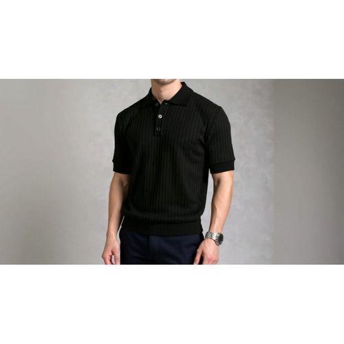 Erkek Kısa Kollu Yakalı Yakadan Düğmeli Triko Tişört