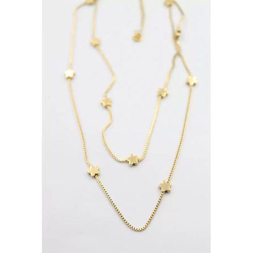 Çiçek Kolye-60 cm - Altın