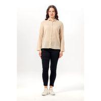 Uzun Kol Vual Avşar Yazlık Gömlek Vizon Vzn