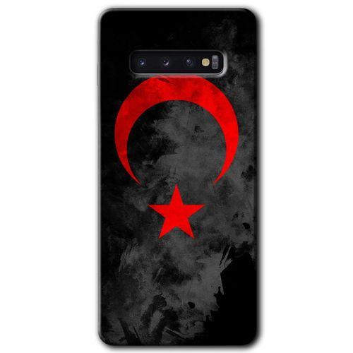Samsung Galaxy S10 Kılıf HD Desen Baskılı Arka Kapak - Black Ayyıldız