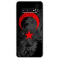 Samsung Galaxy S10 Kılıf HD Desen Baskılı Arka Kapak - Black Ayyıldız