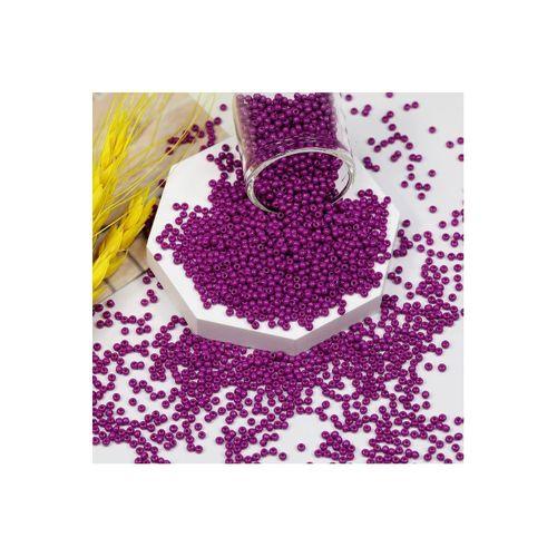 Fuşya Renk 4 mm Yaklaşık 220 adet/20 gram Cam Boncuk Oya Yazma Bileklik ve Kolye