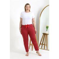 Kadın Büyük Beden Mercan Pamuklu Rahat Kalıp Ev Giyim Pijama Altı