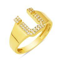 14 Ayar Altın Ü Harf Yüzük YZK432