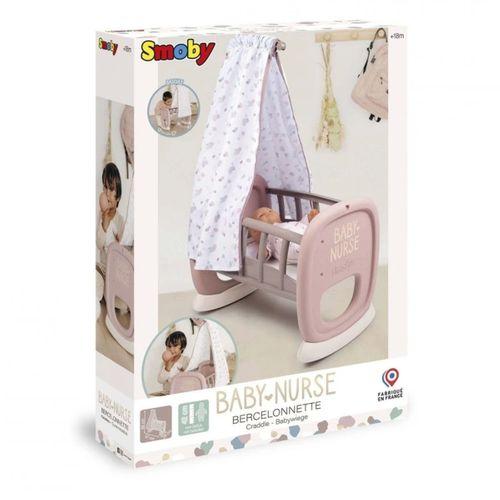 Eğitici Çocuk 7600220373 Smoby Baby Nurse Oyuncak Bebek için Sallanan Beşik Oyun Seti +18 ay