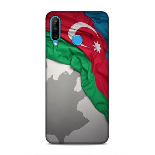 Huawei P30 Lite Uyumlu Kılıf Azarbaijan (9) Kılıf Kumaş Bayrak