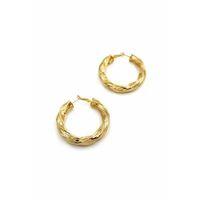 Metal Halka Küpe - Altın