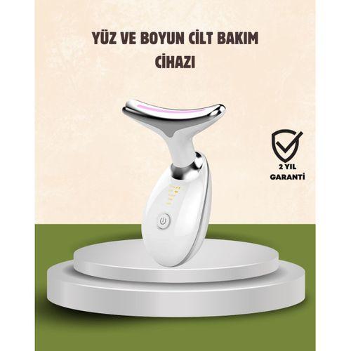 Cilt Yenileyici Şarjlı Güzellik Aleti – Pozitif/Negatif İyon, Titreşimli Masaj ve Kırmızı-Mavi-Yeşil Işıkla