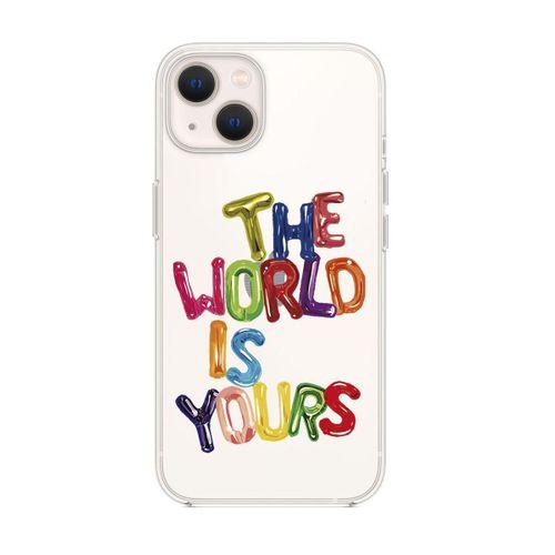 iPhone 13 The World Is Yours Premium Şeffaf Silikon Kılıf