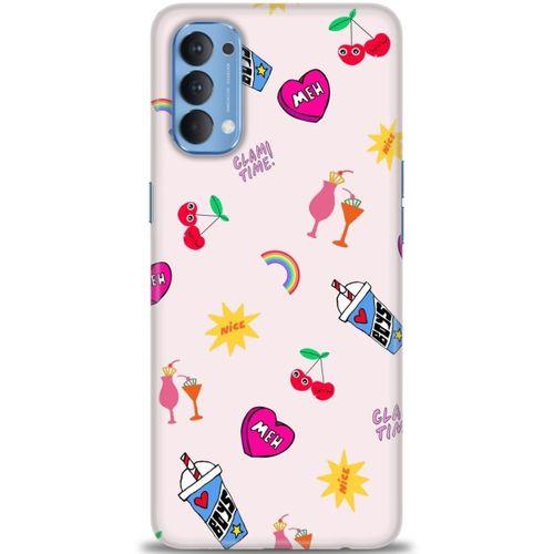 Oppo Reno 4 Kılıf HD Baskılı Kılıf - Glam Time + Tam Ekran Koruyucu