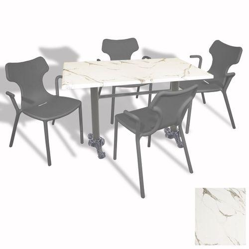 Dockers Çipa Döküm Ayak - Play Polipropilen Masa Takımı - 80x120  (Werzalit, Wermodin veya Allzalit Tabla) - Afyon Mermer-Antrasit