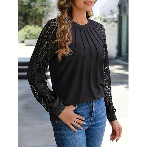 Kadın Uzun Kollu Yarı Balıkçı Yaka önü Nervürlü Viskon Iki Iplik Bluz