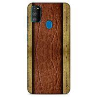 Samsung Galaxy M30s Kılıf Patchwork (24) Darbe Emici Kılıf Kahve Sarı