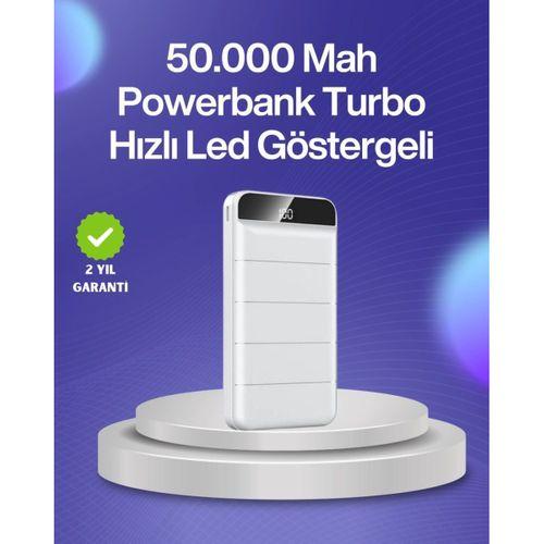 4 Cihazı Aynı Anda Şarj Edebilen Güçlü Powerbank 50000 Mah
