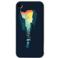 BeRa Aksesuar iPhone XR Kılıf Baskılı Kapak - City Bird Sky +Tam Kaplayan Mat Seramik