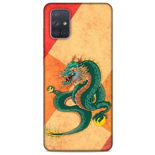 Samsung Galaxy A71 Kılıf Dragons (24) Darbe Emici Kılıf Tatoo Yeşil Ejderha